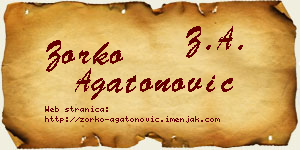 Zorko Agatonović vizit kartica